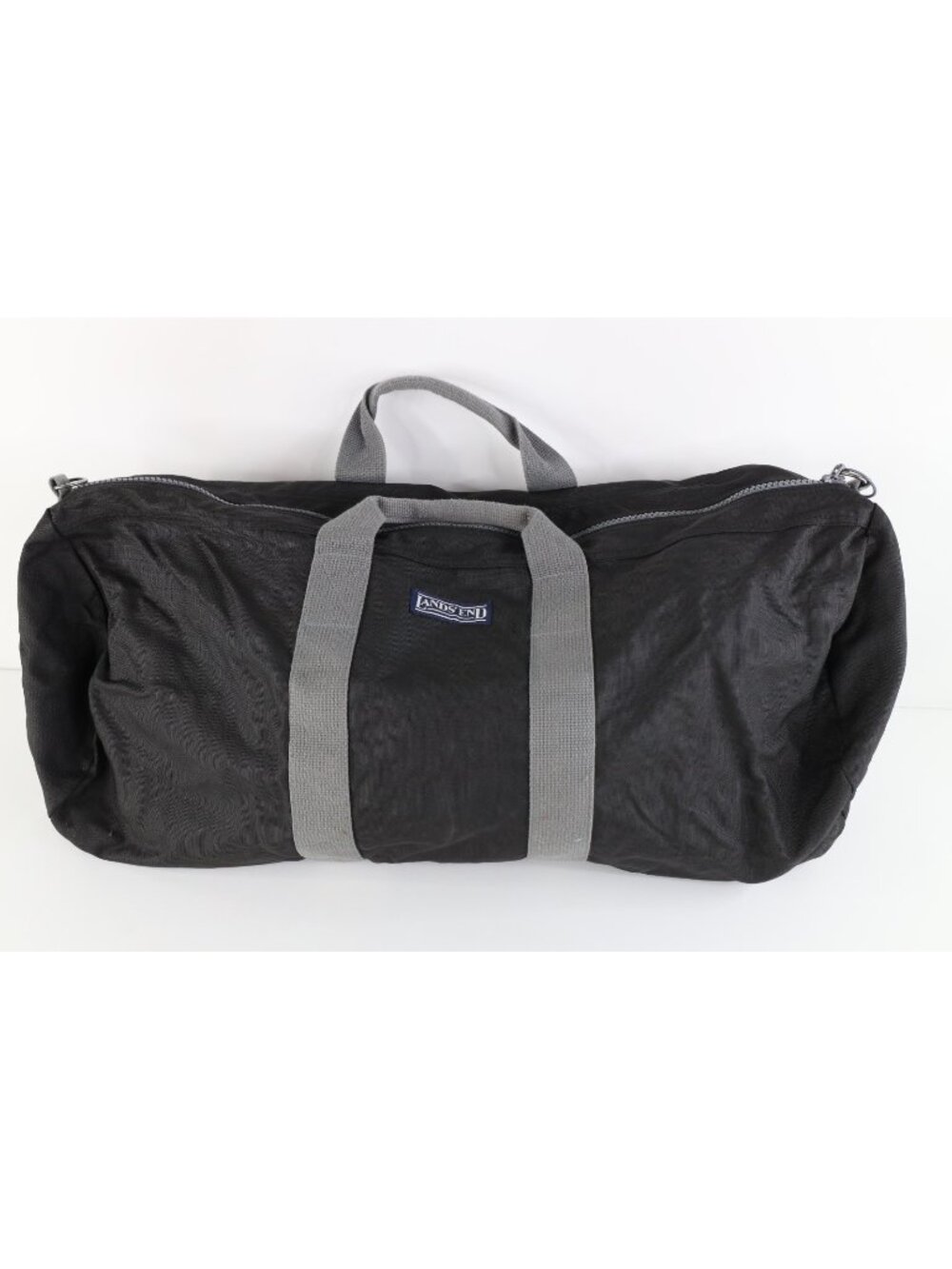 Vintage 90s Lands End Spell Out Large Handled Duffel Bag Carry On Black USA